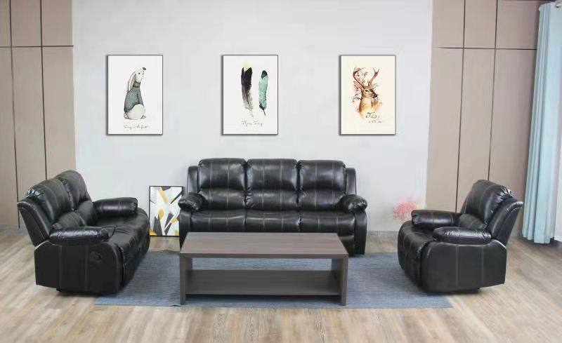 Carmello Recliner Lounge Suite | Black | Kwickshop