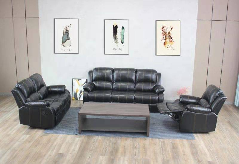 Carmello Recliner Lounge Suite | Black | Kwickshop