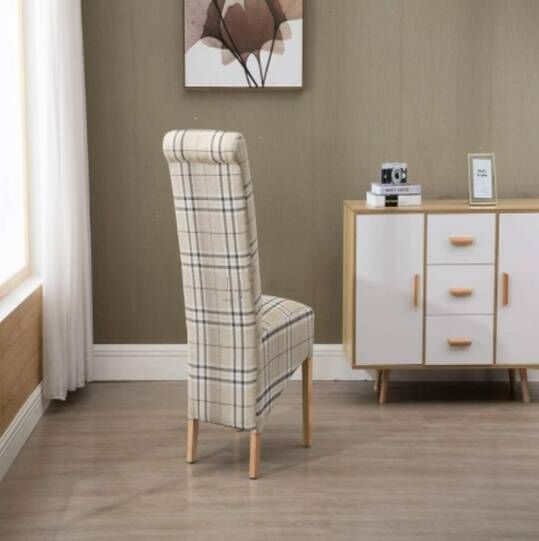 Arcade High Back Checkered Fabric Chair | Kwickshop