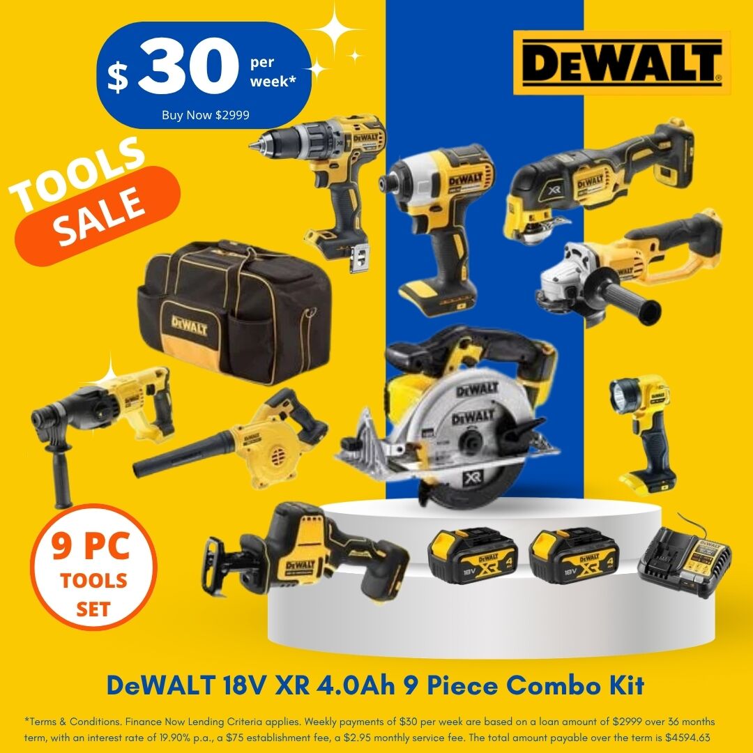 DeWalt 9 Piece Combo Kit NZ 18V XR Cordless Tool Set