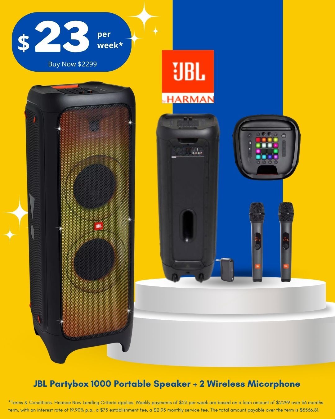 JBL PartyBox Speaker + Wired Microphone