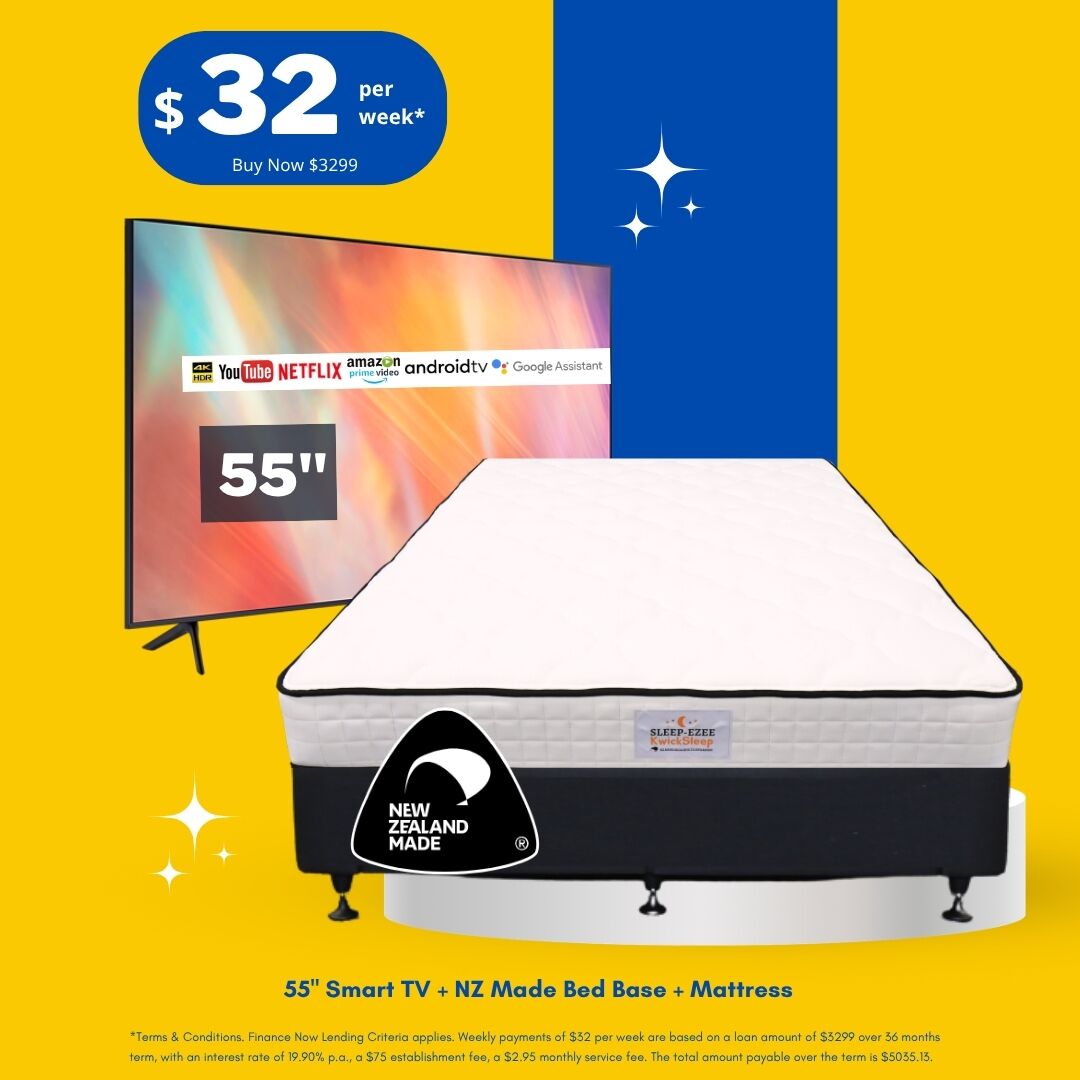55 inch smart TV bed base mattress package