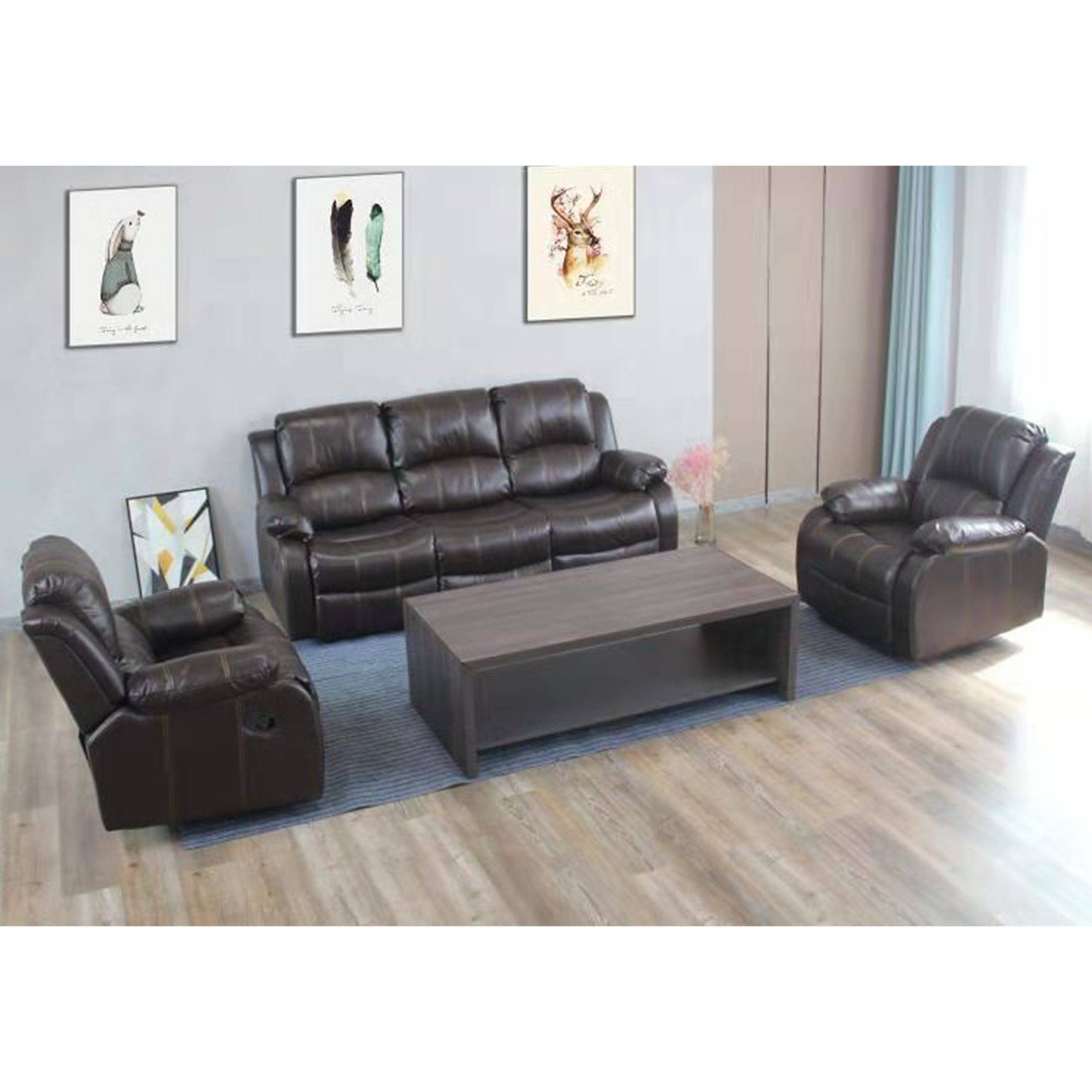 Durham Recliner Lounge Suite | Brown | Kwickshop