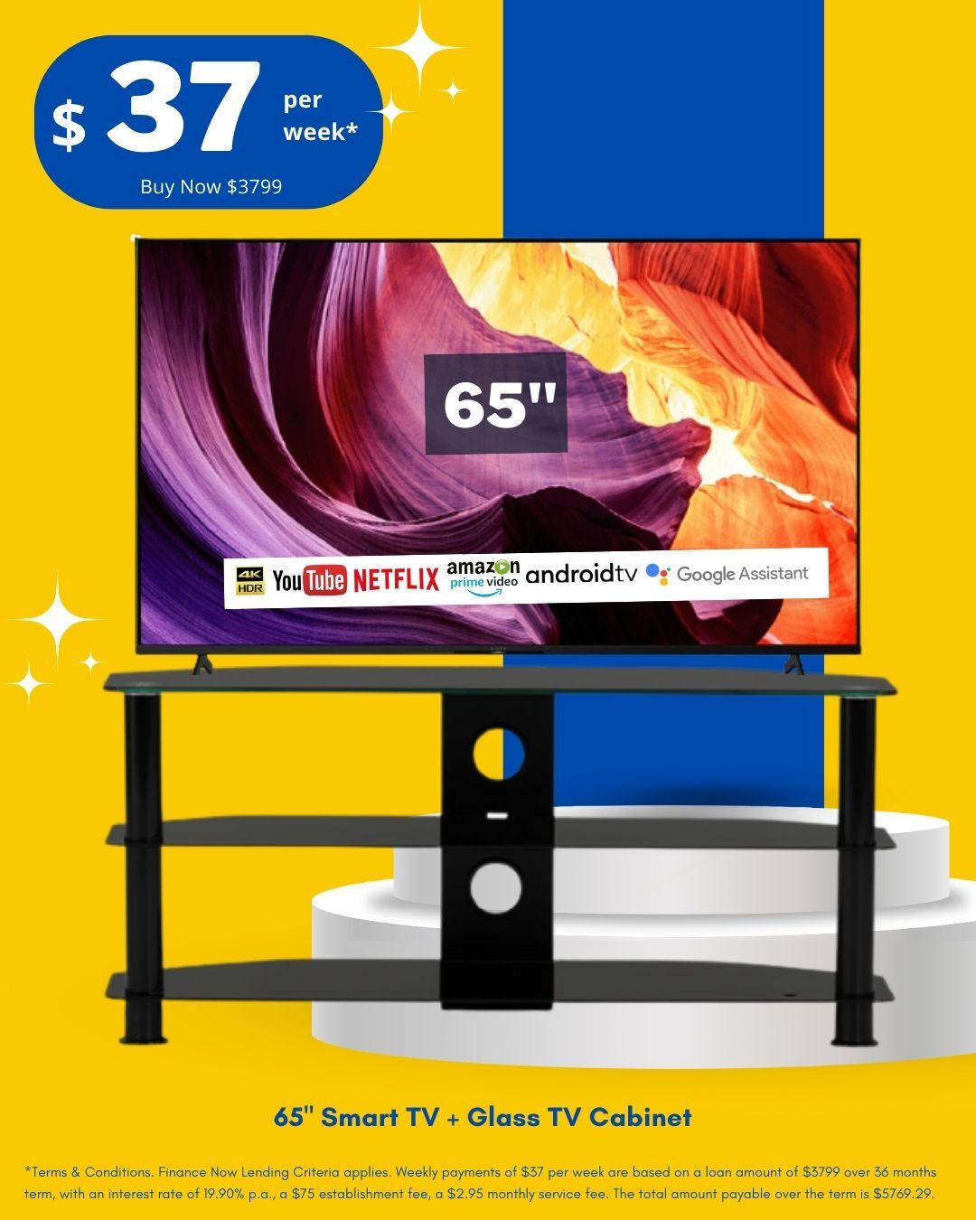 65" Smart TV + TV Cabinet Package Deal