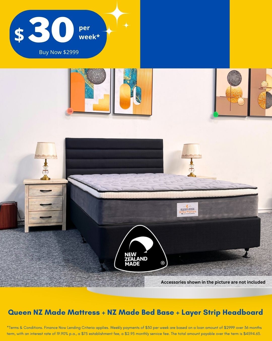 NZ Made Bed Base + Firm Mattress + Headboard Package Deal