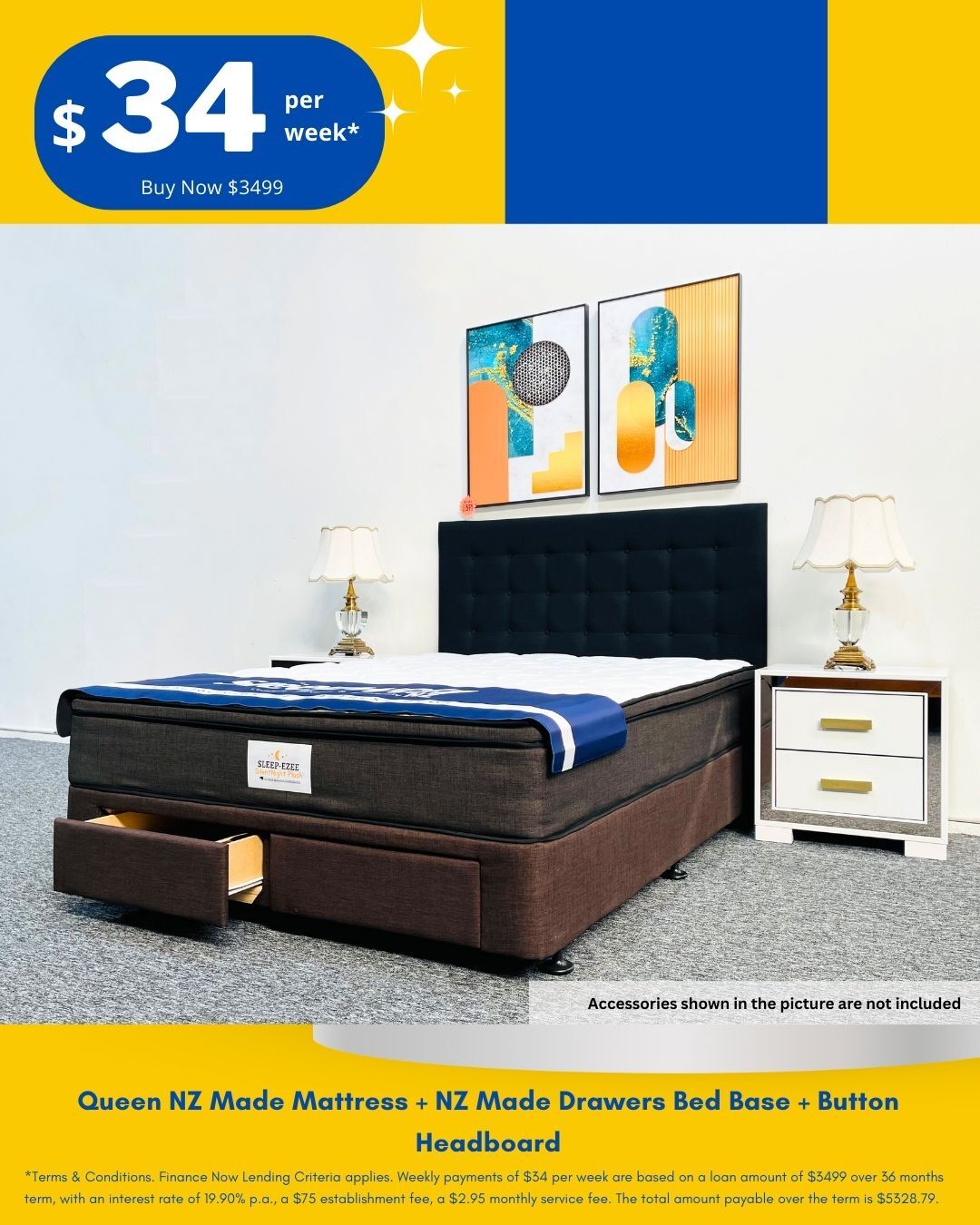 NZ Made Bed Base + Mattress + Headboard Package Deal