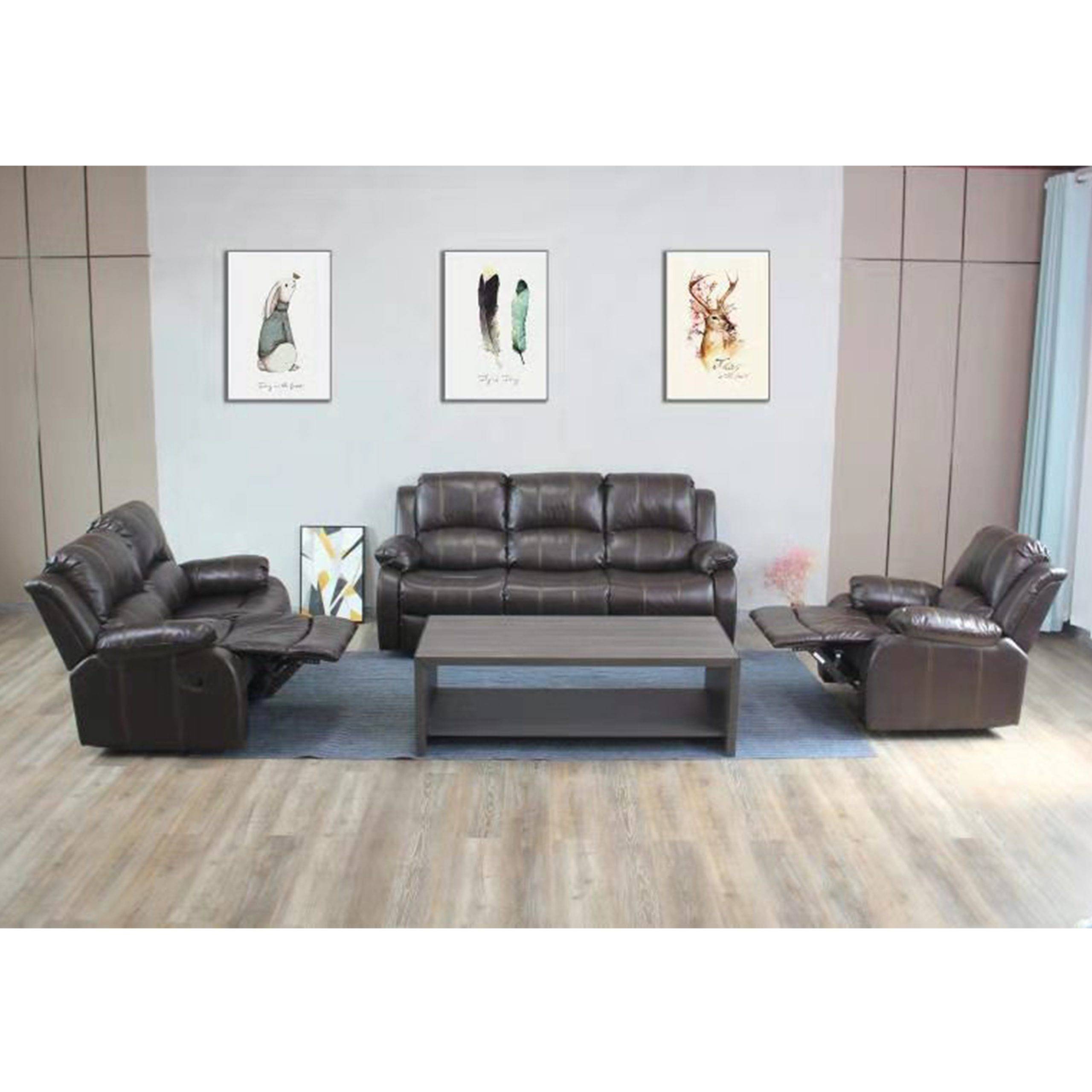 Carmello Recliner Lounge Suite | Brown | Kwickshop